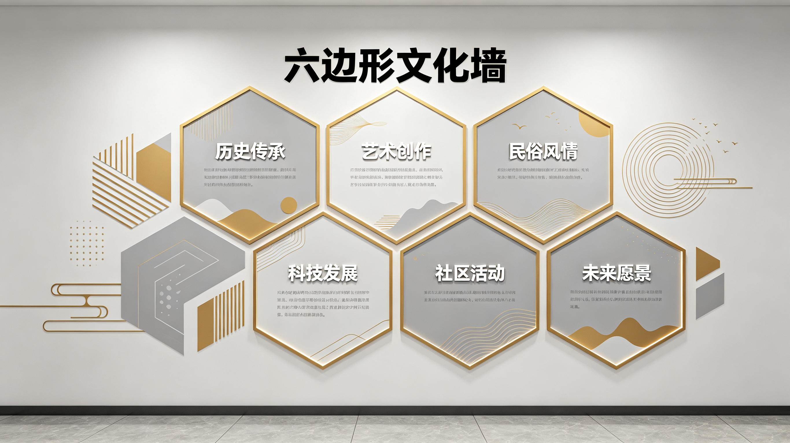 德安企业文化墙 | 六边形信息美学